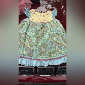 Colorful Paisley Dress with Ruffle Details